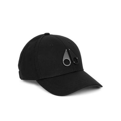 Shop Moose Knuckles Black Logo Cotton-twill Cap