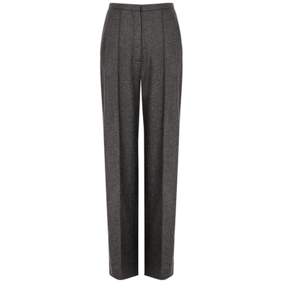 Shop Totême Business Grey Wool-blend Trousers