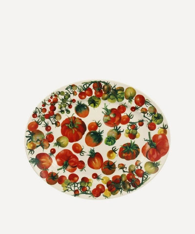 Shop Emma Bridgewater Vegetable Garden Tomatoes Medium Oval Platter In Multicoloured