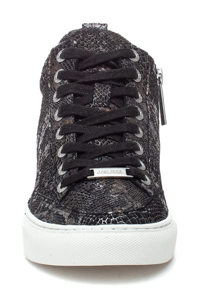 Shop Jslides Ludlow Platform High Top Sneaker In Black Metallic