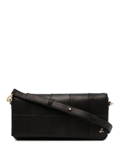 Shop Agnès B. Padded Leather Satchel Bag In Black