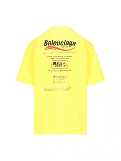 Shop Balenciaga Men's Yellow Cotton T-shirt