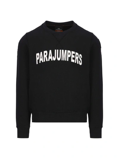 Shop Parajumpers Men's Black Cotton Sweatshirt