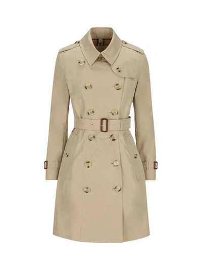 Shop Burberry Women's Beige Cotton Trench Coat