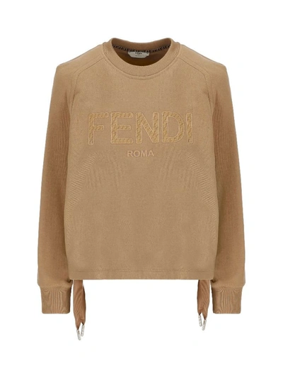 Shop Fendi Women's Brown Cotton Sweatshirt