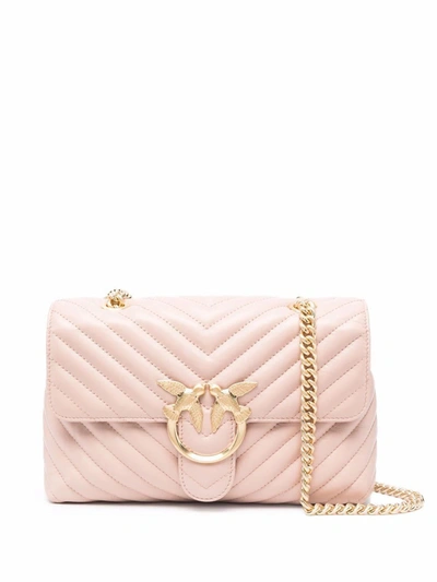 Shop Pinko Women's Pink Leather Shoulder Bag