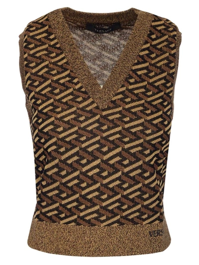 Shop Versace Women's Brown Viscose Sweater