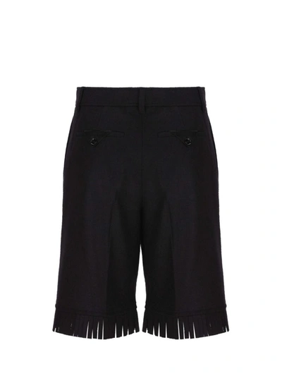 Shop Burberry Women's Black Wool Shorts