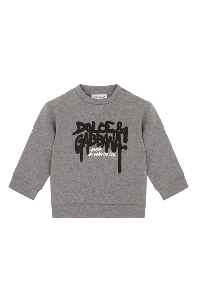 Shop Dolce & Gabbana Graffiti Logo Sweatshirt In Grey Print
