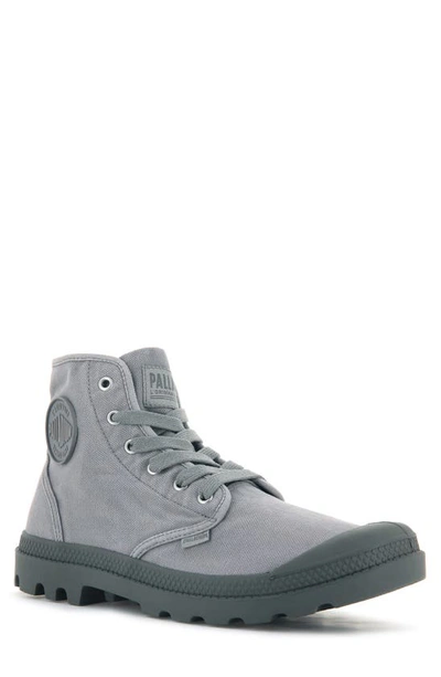 Shop Palladium Pampa Hi Canvas Boot In Gray Flannel