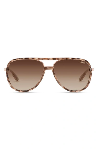 Shop Quay X Saweetie High Profile 51mm Polarized Aviator Sunglasses In Brown Tort / Brown Polarized