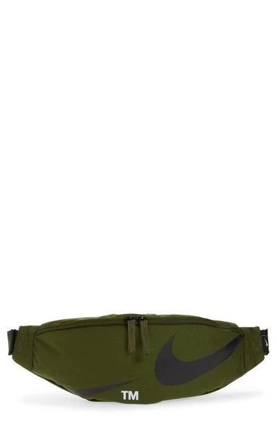 Shop Nike Heritage Belt Bag In Rough Green/ Black/ Black