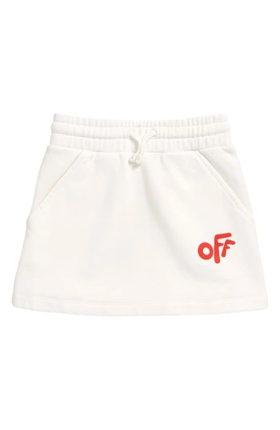 Shop Off-white Kids' Rounded Logo French Terry Skirt In White Red