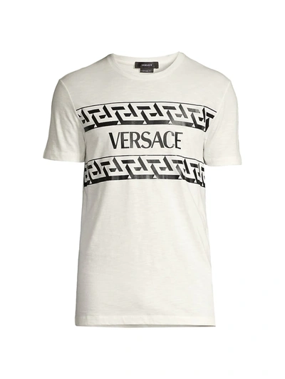 Shop Versace Monogram Printed T-shirt In Optical White