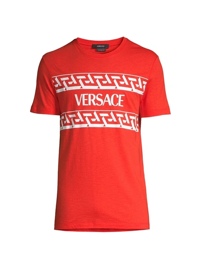 Shop Versace Monogram Printed T-shirt In Red