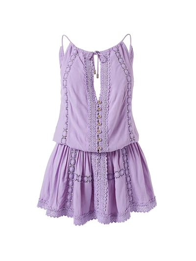 Shop Melissa Odabash Women's Chelsea Cotton Short Dress In Lilac