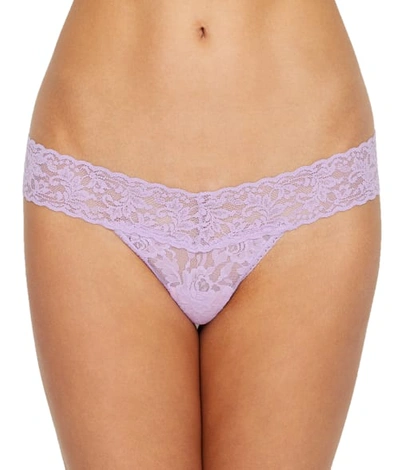 Shop Hanky Panky Signature Lace Low Rise Thong In Lavender Satchet