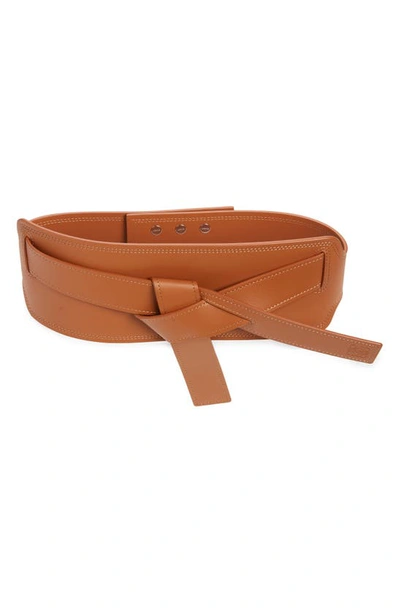 Shop Loewe Gate Leather Belt In Tan