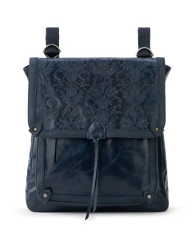 Shop The Sak Women's Ventura Leather Convertible Backpack In Indigo Floral Emboss