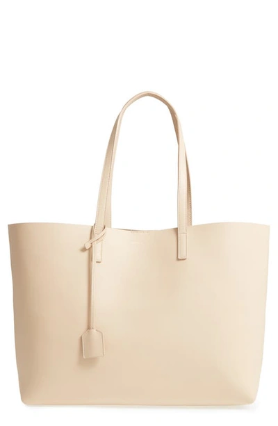 Shop Saint Laurent Shopping Leather Tote In Poudre