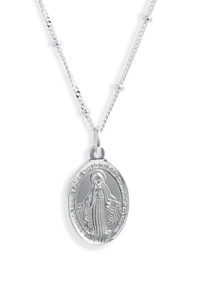 Shop Argento Vivo Blessed Mother Pendant Necklace In Silver
