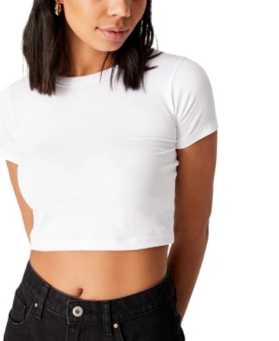 Shop Cotton On Women's Micro Baby Crop T-shirt In White