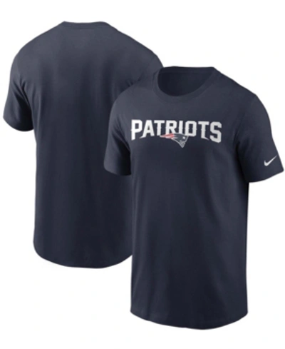 Nike Navy New England Patriots Primetime Wordmark Essential T-shirt In Blue