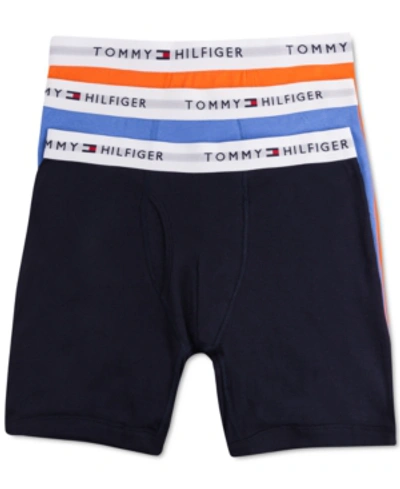 Tommy Hilfiger Men's 3-pack Classic Cotton Boxer Briefs In Tangerine