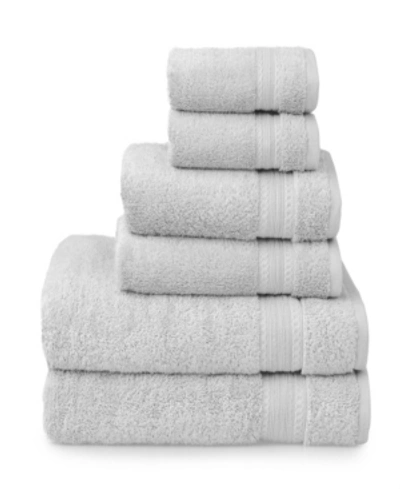 Shop Welhome Egyptian Cotton 6-piece Bath Towel Set Bedding In Silver Tone