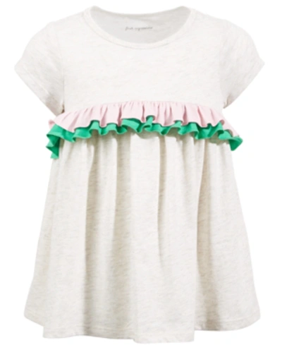 Shop First Impressions Toddler Girls Ruffle Tunic, Created For Macy's In Bone Hthr