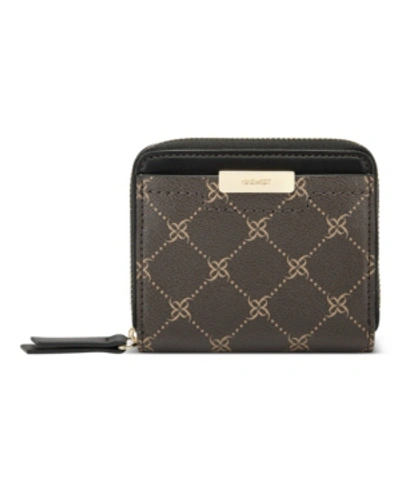 Shop Nine West Women's Lawson Zip Around Wallet In Brown Logo