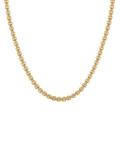 Shop Eve's Jewelry Men's Gold-tone Plate Box Chain Necklace In Gold-tone Plate - Stainless Steel