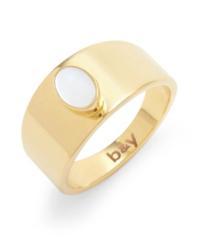 Brook & York Riley 14k Gold Plated Mother Of Pearl Ring In Gold-plated