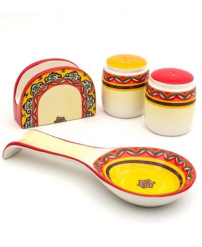 Euro Ceramica Galicia 4 Piece Accessory Set In Multicolor
