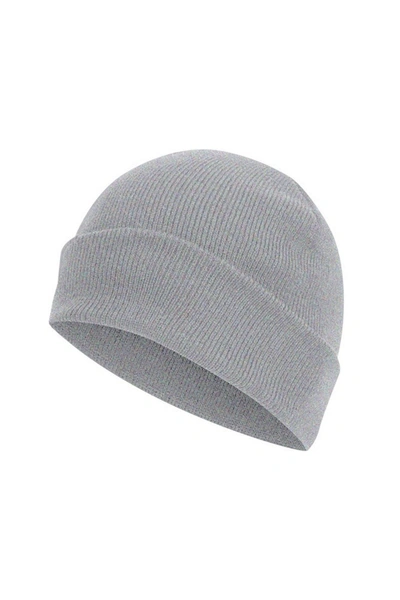 Shop Absolute Apparel Knitted Turn Up Ski Hat In Grey