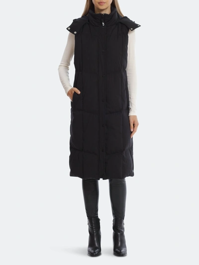 Shop Avec Les Filles Longline Hooded Puffer Vest In Black
