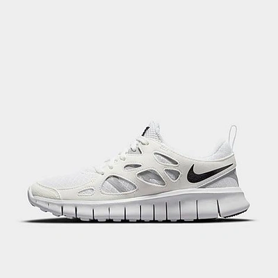 Shop Nike Big Kids' Free Run 2 Running Shoes In White/black/wolf Grey