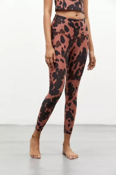 Shop Beyond Yoga Caught In The Midi High Waisted Animal Print Legging In Copper