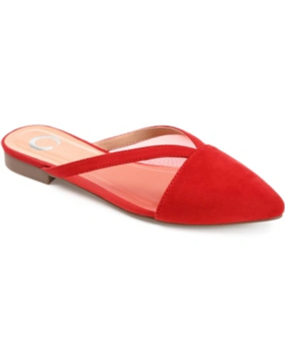 Shop Journee Collection Women's Reeo Mesh Pointed Toe Slip On Mules In Red