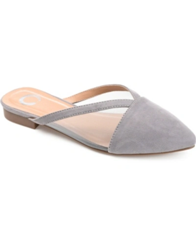 Shop Journee Collection Women's Reeo Mesh Pointed Toe Slip On Mules In Gray