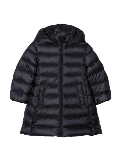 Shop Moncler Girl Blue Down Jacket