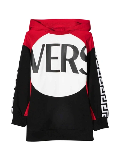 Shop Versace Young Kids Long Sweatshirt In Rosso/bianco/nero