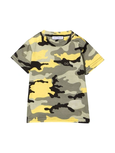 Shop Dolce & Gabbana Newborn T-shirt In Camouflage