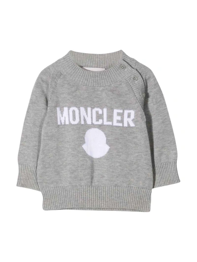 Shop Moncler Gray Baby Girl Sweater In Grigio