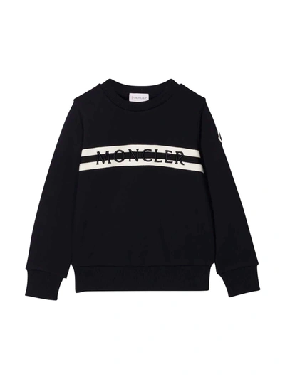 Shop Moncler Black Sweatshirt In Blu