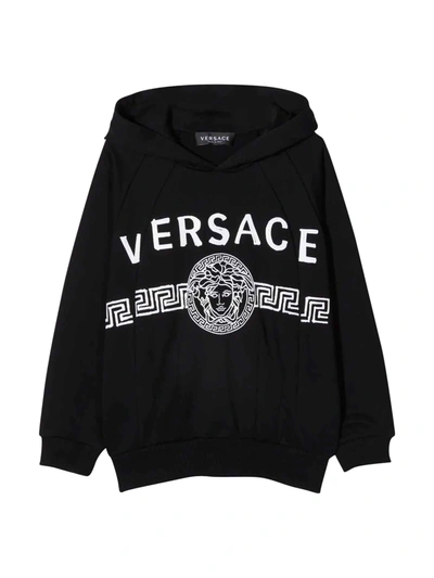 Shop Versace Young Black Unisex Sweatshirt In Nero