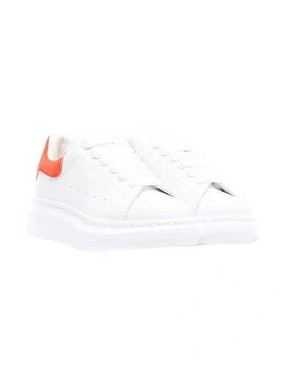 Shop Alexander Mcqueen White Child Sneakers In Bianco/arancio