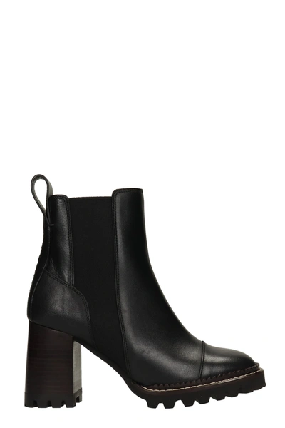 Shop See By Chloé Mallory High Heels Ankle Boots In Black Leather