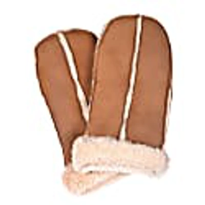 Owen Barry Sheepskin Mittens M02 Tan Cream Curly O/s In Curly