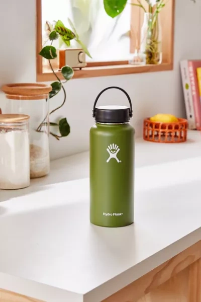 Shop Hydro Flask Wide Mouth 32 oz Water Bottle In Olive